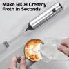 imageYARRAMATE Rechargeable Milk Frother Wand Handheld With Stand 3 Speed Adjustable Drink Mixer with 2 Whisks Stainless Steel Electric Stirrer for Coffee Lattes Protein Shakes Matcha Egg