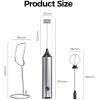 imageYARRAMATE Rechargeable Milk Frother Wand Handheld With Stand 3 Speed Adjustable Drink Mixer with 2 Whisks Stainless Steel Electric Stirrer for Coffee Lattes Protein Shakes Matcha Egg