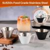 imageYARRAMATE Stainless Steel Espresso Shot Cup Double Spout Metal Espresso Measuring Cup with VShaped Mouth Espresso Accessories 34OZ100ML BlackBlack 1pcs