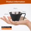 imageYARRAMATE Stainless Steel Espresso Shot Cup Double Spout Metal Espresso Measuring Cup with VShaped Mouth Espresso Accessories 34OZ100ML BlackBlack 1pcs