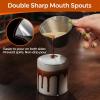 imageYARRAMATE Stainless Steel Espresso Shot Cup Double Spout Metal Espresso Measuring Cup with VShaped Mouth Espresso Accessories 34OZ100ML BlackBlack 1pcs