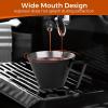 imageYARRAMATE Stainless Steel Espresso Shot Cup Double Spout Metal Espresso Measuring Cup with VShaped Mouth Espresso Accessories 34OZ100ML BlackBlack 1pcs