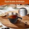 imageYARRAMATE Stainless Steel Espresso Shot Cup Double Spout Metal Espresso Measuring Cup with VShaped Mouth Espresso Accessories 34OZ100ML BlackBlack 2pcs