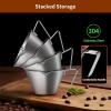 imageYARRAMATE Stainless Steel Espresso Shot Cup Double Spout Metal Espresso Measuring Cup with VShaped Mouth Espresso Accessories 34OZ100ML BlackSliver 1pcs