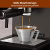 imageYARRAMATE Stainless Steel Espresso Shot Cup Double Spout Metal Espresso Measuring Cup with VShaped Mouth Espresso Accessories 34OZ100ML BlackSliver 1pcs