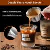 imageYARRAMATE Stainless Steel Espresso Shot Cup Double Spout Metal Espresso Measuring Cup with VShaped Mouth Espresso Accessories 34OZ100ML BlackSliver 1pcs