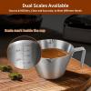 imageYARRAMATE Stainless Steel Espresso Shot Cup Double Spout Metal Espresso Measuring Cup with VShaped Mouth Espresso Accessories 34OZ100ML BlackSliver 2pcs