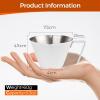 imageYARRAMATE Stainless Steel Espresso Shot Cup Double Spout Metal Espresso Measuring Cup with VShaped Mouth Espresso Accessories 34OZ100ML BlackWhite 1pcs