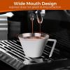 imageYARRAMATE Stainless Steel Espresso Shot Cup Double Spout Metal Espresso Measuring Cup with VShaped Mouth Espresso Accessories 34OZ100ML BlackWhite 1pcs