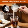 imageYARRAMATE Stainless Steel Espresso Shot Cup Double Spout Metal Espresso Measuring Cup with VShaped Mouth Espresso Accessories 34OZ100ML BlackWhite 1pcs