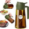 imageYARRAMATE 16oz470ml Light Blocking Oil Sprayer for Cooking with Stickers FoodGrade 2 in 1 Olive Oil Dispenser Bottle for Kitchen Premium Dark Amber Glass Oil Bottle for Air Fryer BBQ Black08OliveGreen