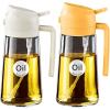imageYARRAMATE 2Pcs 16oz470ml 2 in 1 Oil Sprayer for Cooking with Stickers Foodgrade Glass Oil Spray Bottle Oil Dispenser and Oil Sprayer for Kitchen Salad Frying BBQ White ampampBlack152Pcs WhiteOrange