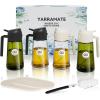 imageYARRAMATE 4Pcs 16oz470ml Glass Olive Oil Sprayer Set with Stickers Kitchen Gadgets Including 2Pcs NonSlip Bottle Mat Cleaning BrushAesthetic Ideal Kitchen Gift