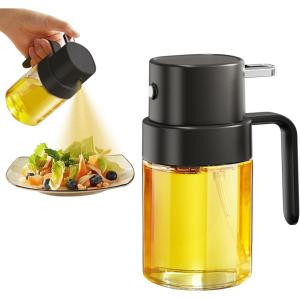 imageYARRAMATE 2pcs Mini 68 OZ 200 ML Oil Sprayer for Cooking Premium Oil Spray Bottle for Kitchen Foodgrade Olive Oil Sprayer Portable Oil Mister for Air Fryer Outdoor BBQ and Camping GreyampampGreenBlack