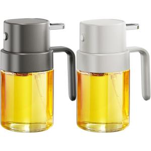 imageYARRAMATE 2pcs Mini 68 OZ 200 ML Oil Sprayer for Cooking Premium Oil Spray Bottle for Kitchen Foodgrade Olive Oil Sprayer Portable Oil Mister for Air Fryer Outdoor BBQ and Camping GreyampampGreen2Pcs BlackWhite