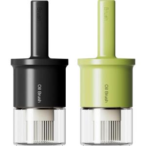 imageYARRAMATE 300ml 10oz Oil Dispenser with Brush  Glass Oil Bottle for Kitchen with Silicone Heat Resistant Basting Brush  Cooking Brush for Vinegar Sauce BBQ Grill Frying  Creamy White072Pcs BlackGreen