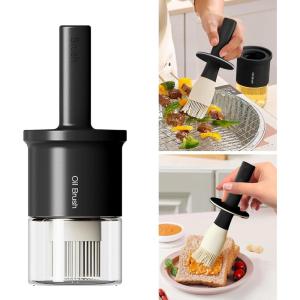 imageYARRAMATE 300ml 10oz Oil Dispenser with Brush  Glass Oil Bottle for Kitchen with Silicone Heat Resistant Basting Brush  Cooking Brush for Vinegar Sauce BBQ Grill Frying  Creamy White02Black