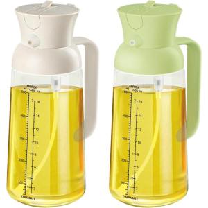 imageYARRAMATE Large Capacity 2 in 1 Oil Sprayer for Cooking with Measuring 18oz550ml Olive Oil Dispenser for Kitchen Foodgrade Oil Spritzer Bottle for Air Fryer Salad BBQ Black062Pcs WhiteGreen