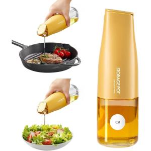 imageYARRAMATE Large Capacity Aesthetic Olive Oil Dispenser for Kitchen 500ml 17oz Cooking Glass Vinegar Drizzler Leak Proof Oil Bottle NonDrip Soy Sauce Dispenser Oil Pourer ampamp LabelsWhite04Orange