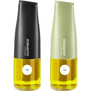 imageYARRAMATE Large Capacity Aesthetic Olive Oil Dispenser for Kitchen 500ml 17oz Cooking Glass Vinegar Drizzler Leak Proof Oil Bottle NonDrip Soy Sauce Dispenser Oil Pourer ampamp LabelsWhite072Pcs BlackGreen