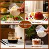 imageYARRAMATE 2 Pack 6 oz180ML Glass Measuring Cup with Wooden Handle  Espresso Shot Cups Ribbed Milk Frothing Pitcher Dual Scale Markings VShaped Mouth for Easy Pouring6 oz180 ML