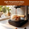 imageYARRAMATE 2 Pack 6 oz180ML Glass Measuring Cup with Wooden Handle  Espresso Shot Cups Ribbed Milk Frothing Pitcher Dual Scale Markings VShaped Mouth for Easy Pouring6 oz180 ML