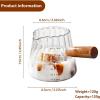 imageYARRAMATE 2 Pack 6 oz180ML Glass Measuring Cup with Wooden Handle  Espresso Shot Cups Ribbed Milk Frothing Pitcher Dual Scale Markings VShaped Mouth for Easy Pouring6 oz180 ML