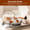 imageYARRAMATE 2 Pack 6 oz180ML Glass Measuring Cup with Wooden Handle  Espresso Shot Cups Ribbed Milk Frothing Pitcher Dual Scale Markings VShaped Mouth for Easy Pouring6 oz180 ML