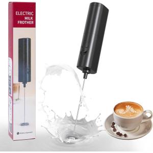imageYARRAMATE Mini Powerful Milk Frother Wand Fast Battery Operated Coffee Mixer Handheld Drink stirrer Electric whisk Foam Maker for Lattes Cappuccino Matcha Hot Chocolate BlackBattery Mini